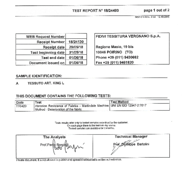 pastel - abrasion resistance UNI EN ISO 12947 2 2017
